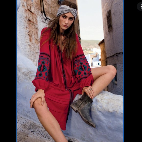 Free People In the Clear Embroidered Tunic Dress - Picture 5 of 8